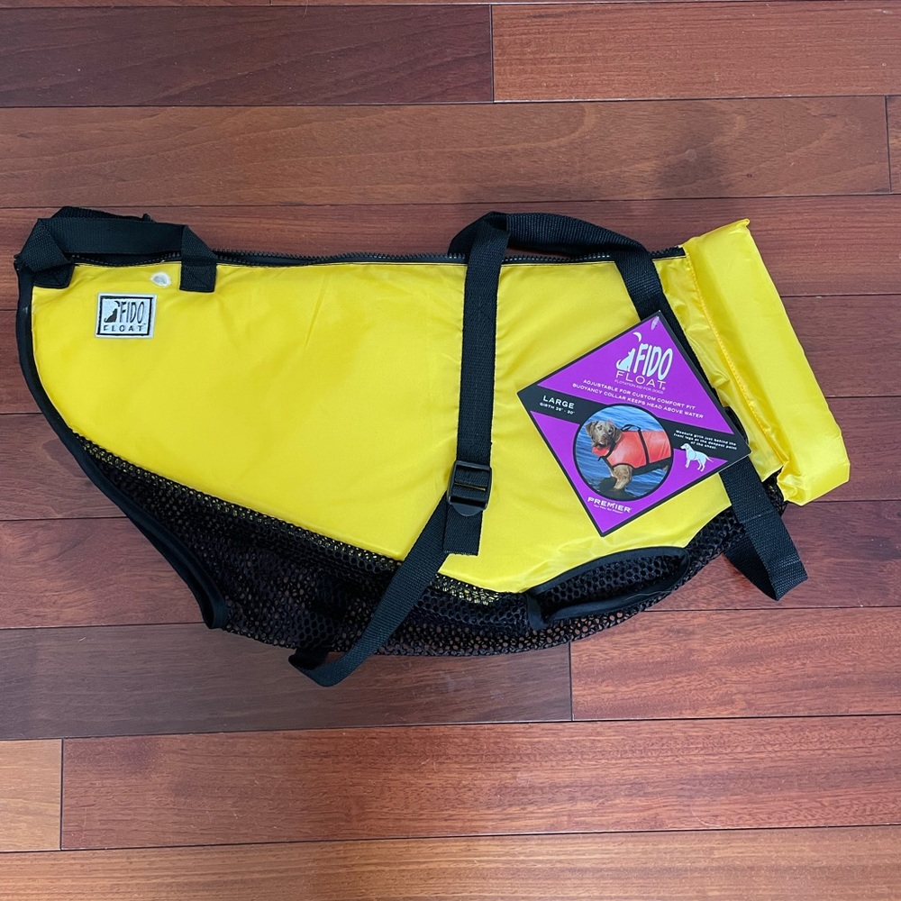 NEW NEVER WORN Fido Float Dogs Life Jacket - L (girth 26” - 30”